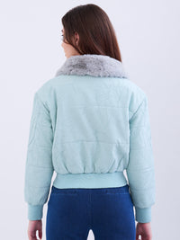 Women Jacket Green Regular Fit
