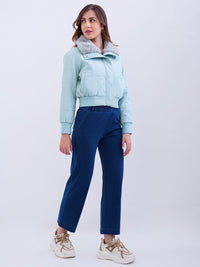 Women Jacket Green Regular Fit