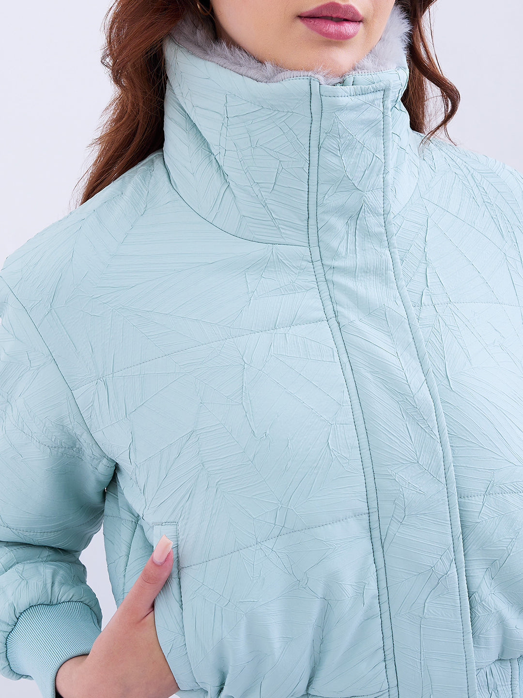 Women Jacket Green Regular Fit