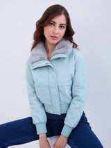 Women Jacket Green Regular Fit