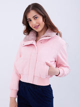 Women Jacket Pink Regular Fit