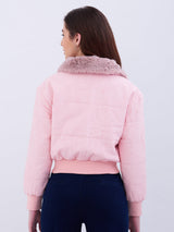 Women Jacket Pink Regular Fit