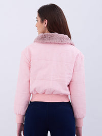 Women Jacket Pink Regular Fit
