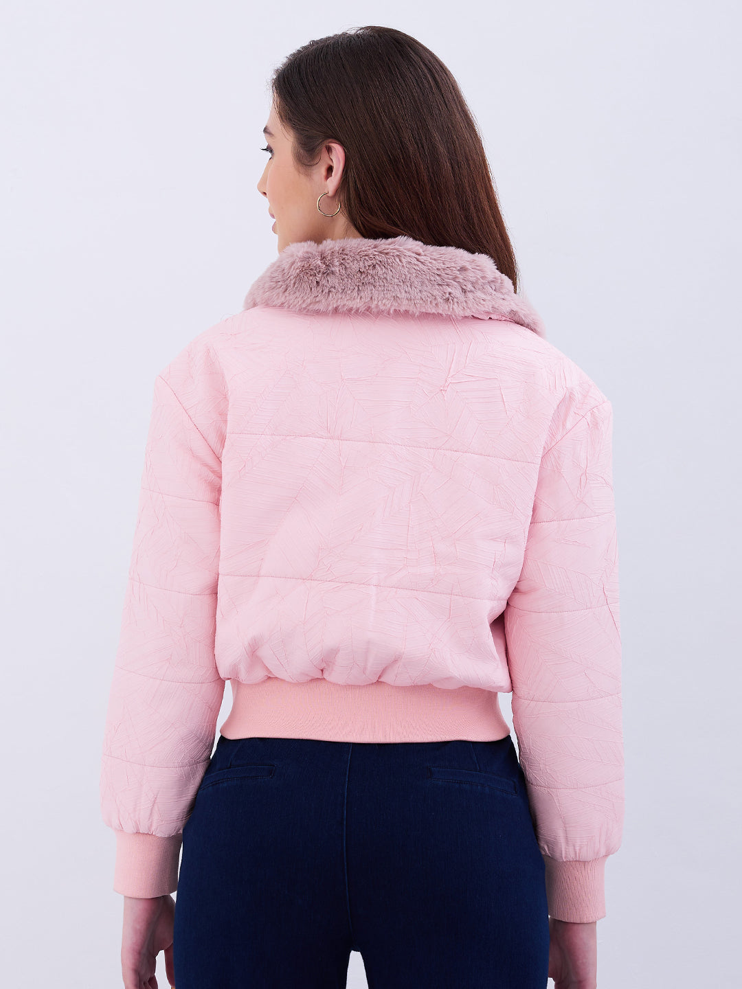 Women Jacket Pink Regular Fit