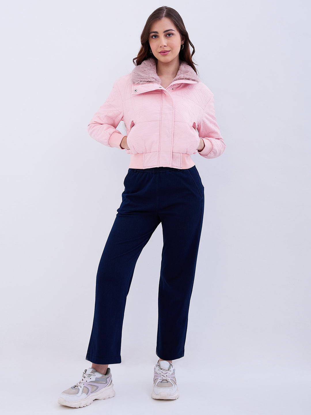 Spykar Pink Regular Fit Casual Jackets For Women