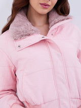 Women Jacket Pink Regular Fit