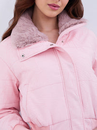 Women Jacket Pink Regular Fit