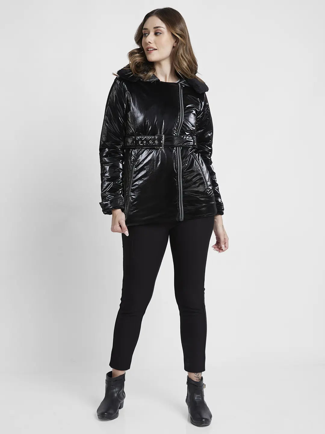 Spykar Black Regular Fit Casual Jackets For Women