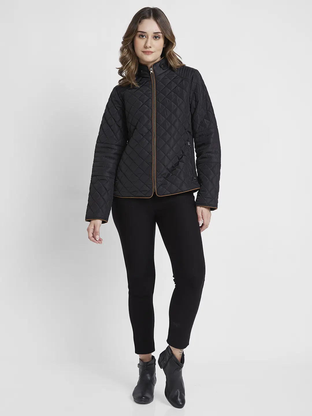 Spykar Black Comfort Fit Casual Jackets For Women
