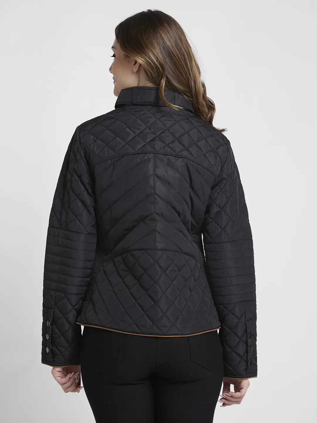 Spykar Black Comfort Fit Casual Jackets For Women