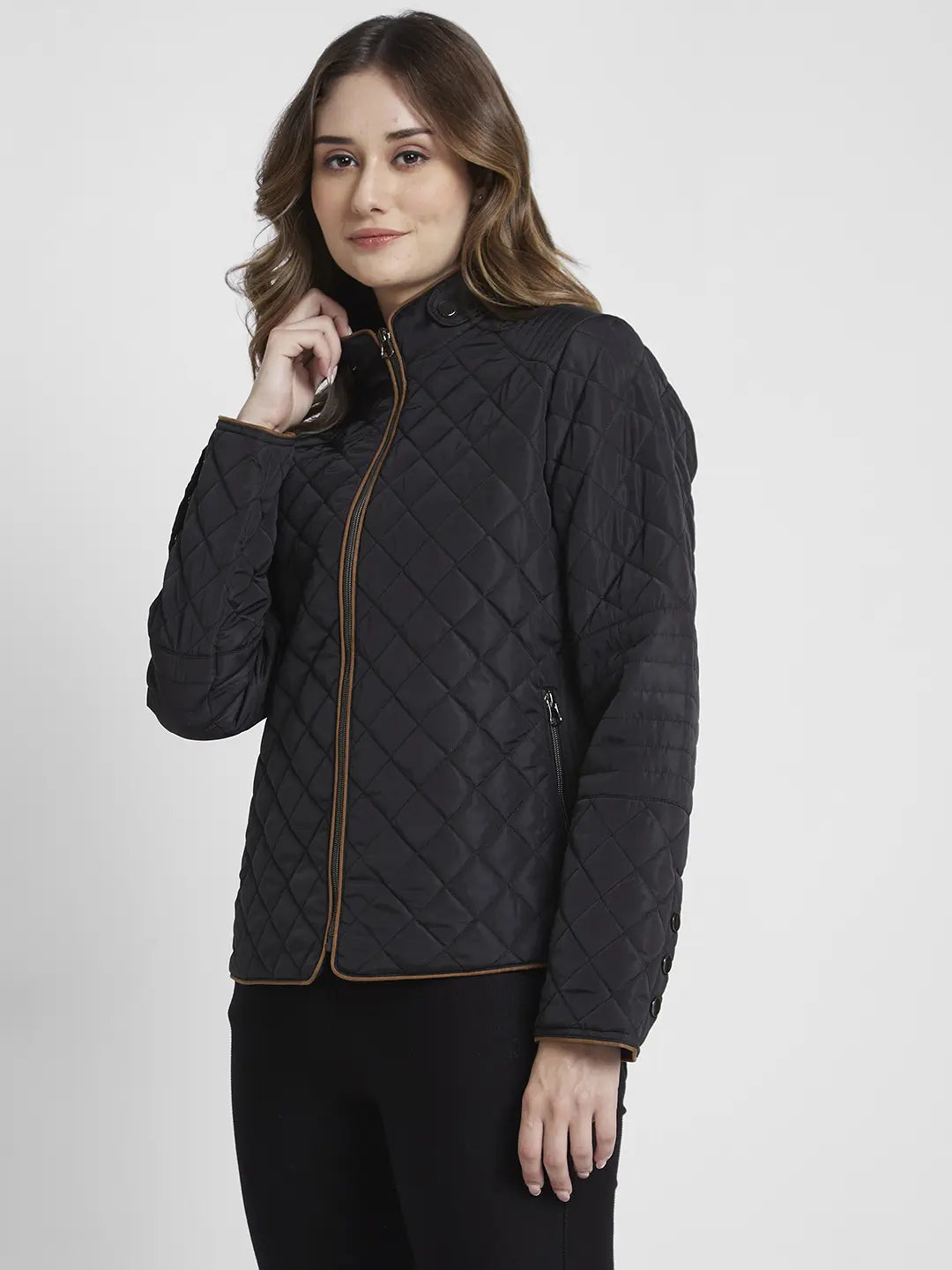Spykar Black Comfort Fit Casual Jackets For Women