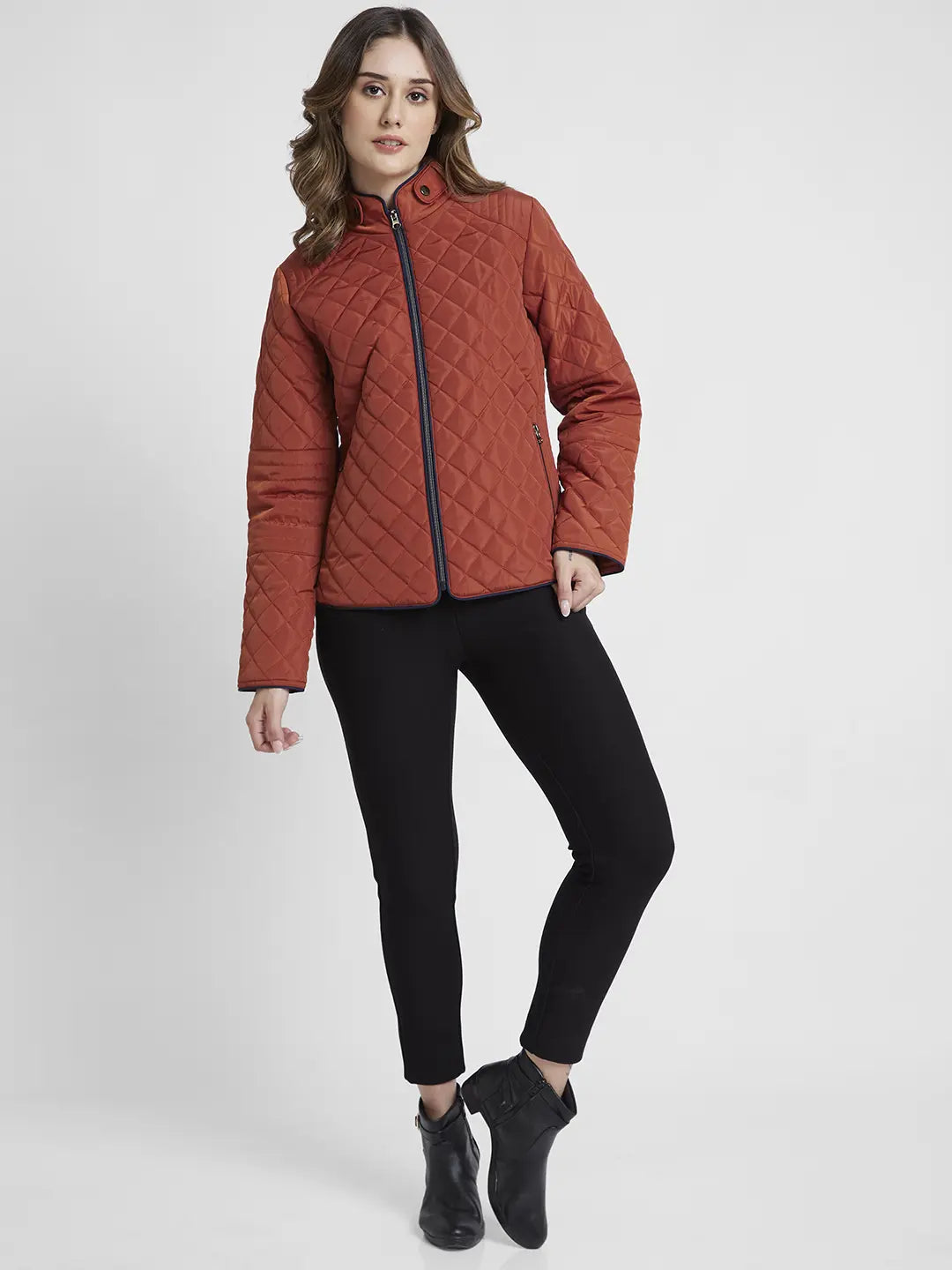 Spykar Rust Comfort Fit Casual Jackets For Women