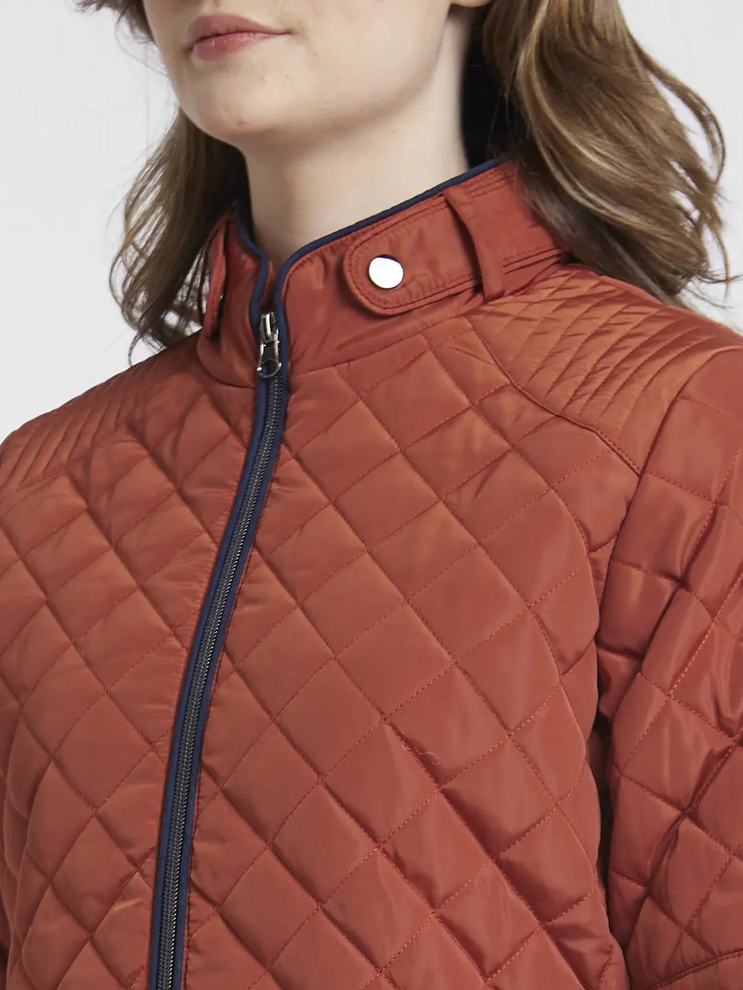 Spykar Rust Comfort Fit Casual Jackets For Women