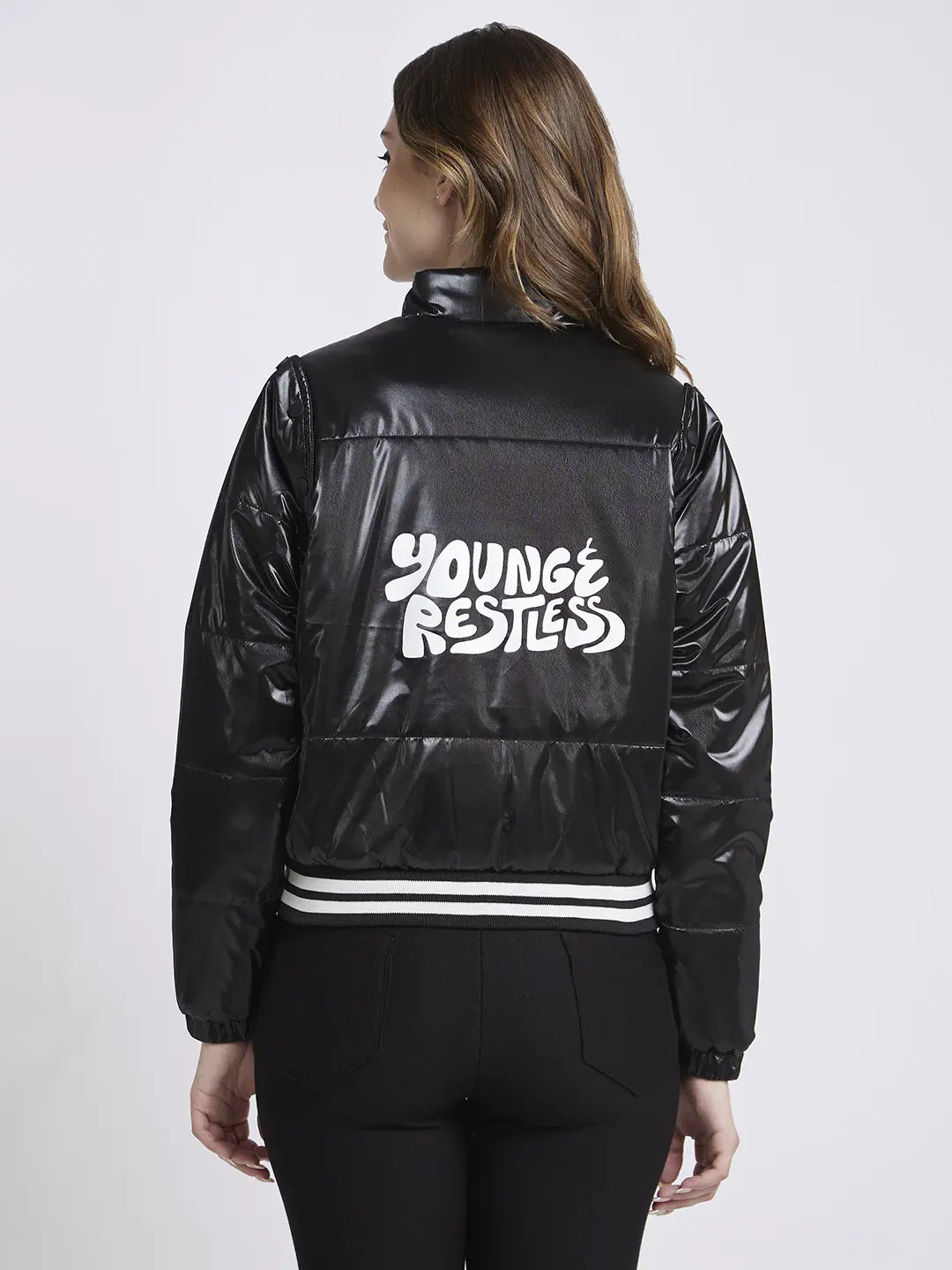 Spykar Black Comfort Fit Casual Jackets For Women