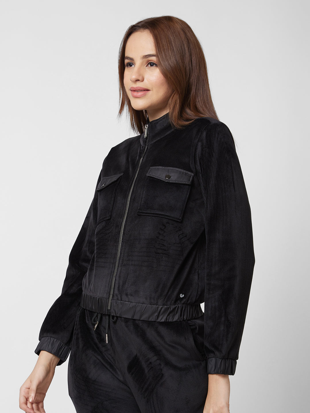 Spykar Black Regular Fit Casual Jackets For Women