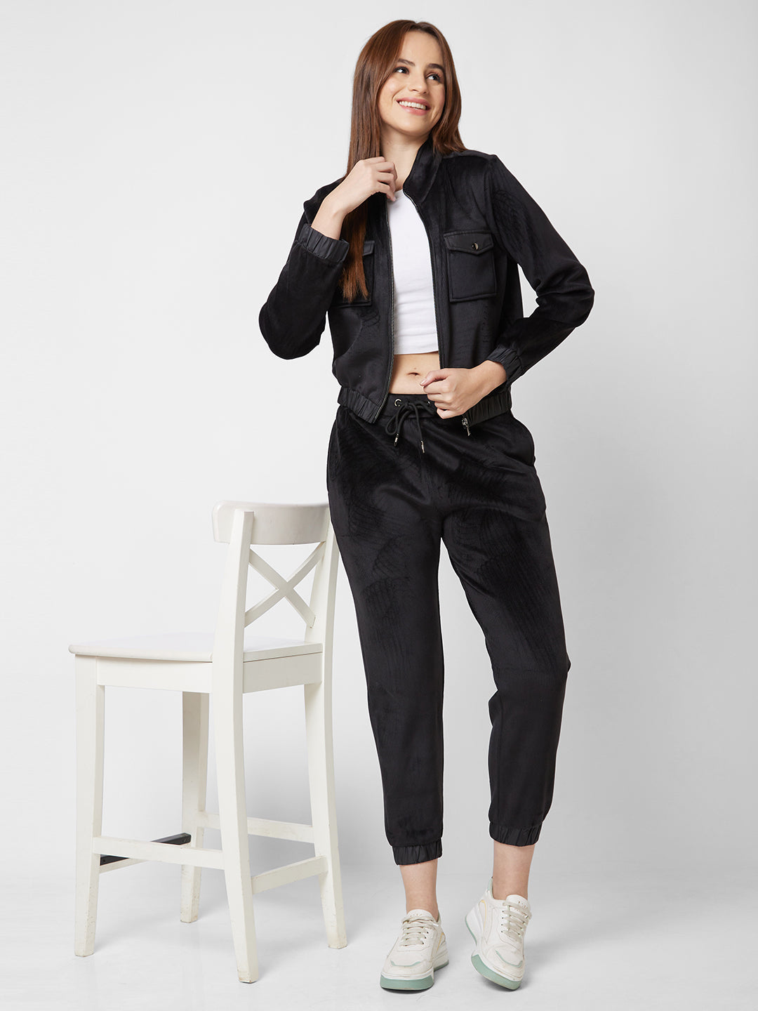 Spykar Black Regular Fit Casual Jackets For Women
