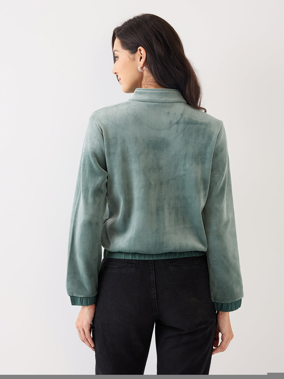 Spykar Sage Green Regular Fit Casual Jackets For Women