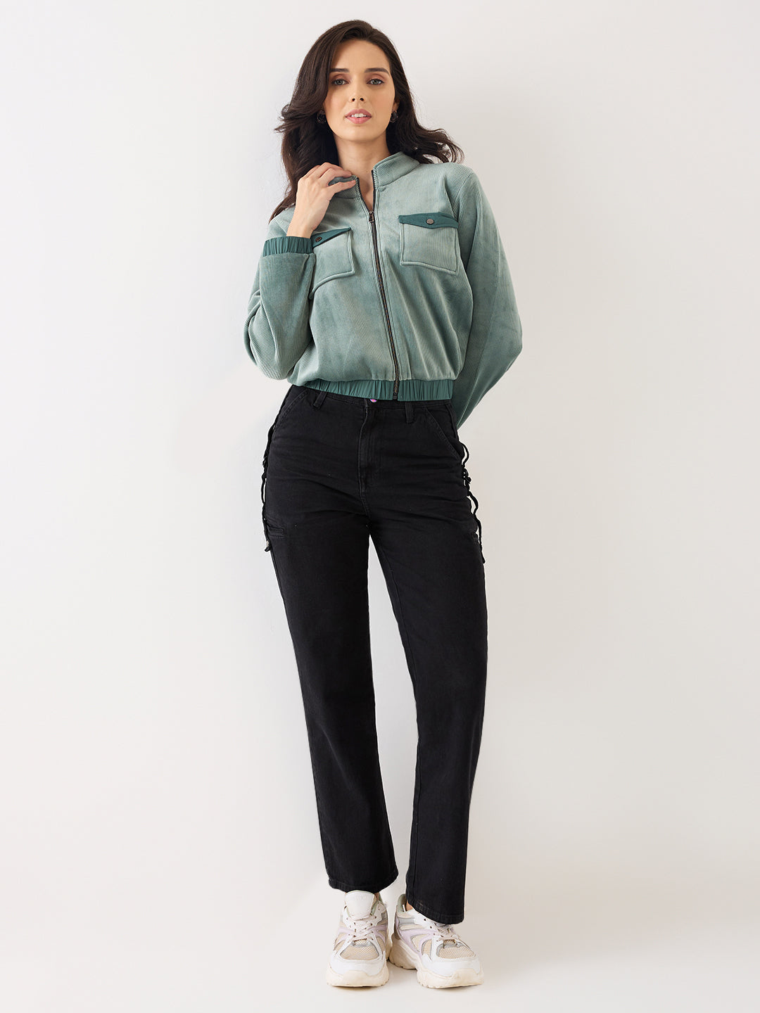 Spykar Sage Green Regular Fit Casual Jackets For Women
