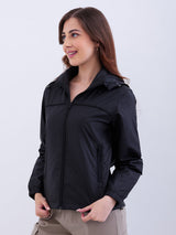 Women Jacket Black Regular Fit