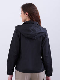 Women Jacket Black Regular Fit