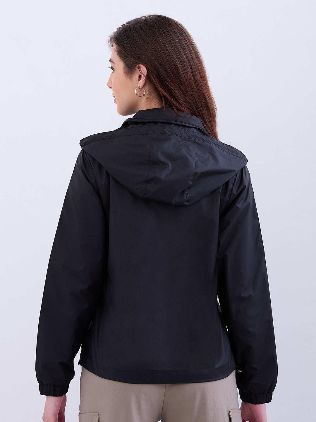 Women Jacket Black Regular Fit