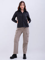 Women Jacket Black Regular Fit