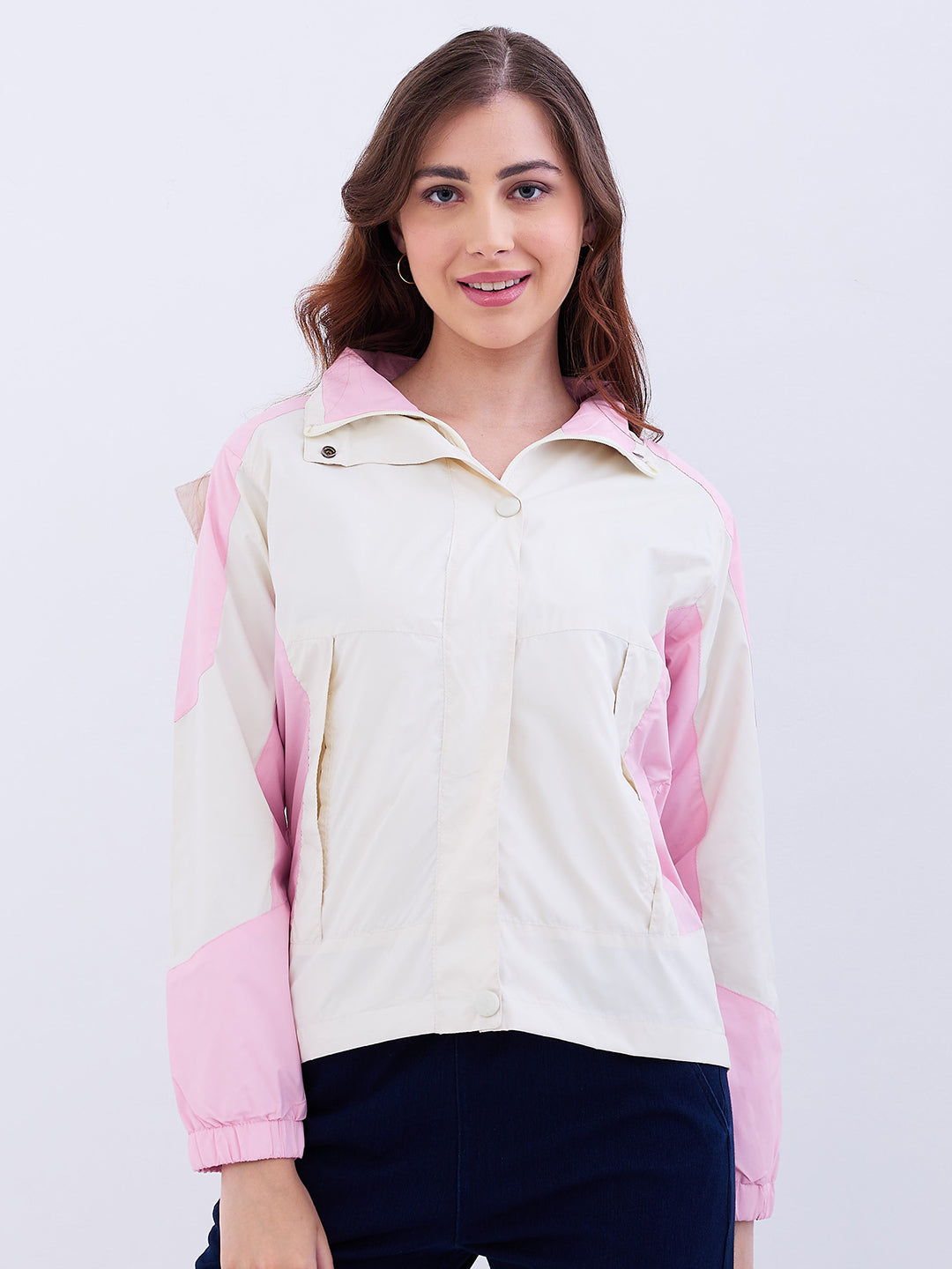 Women Jacket Pink Regular Fit