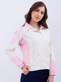 Women Jacket Pink Regular Fit