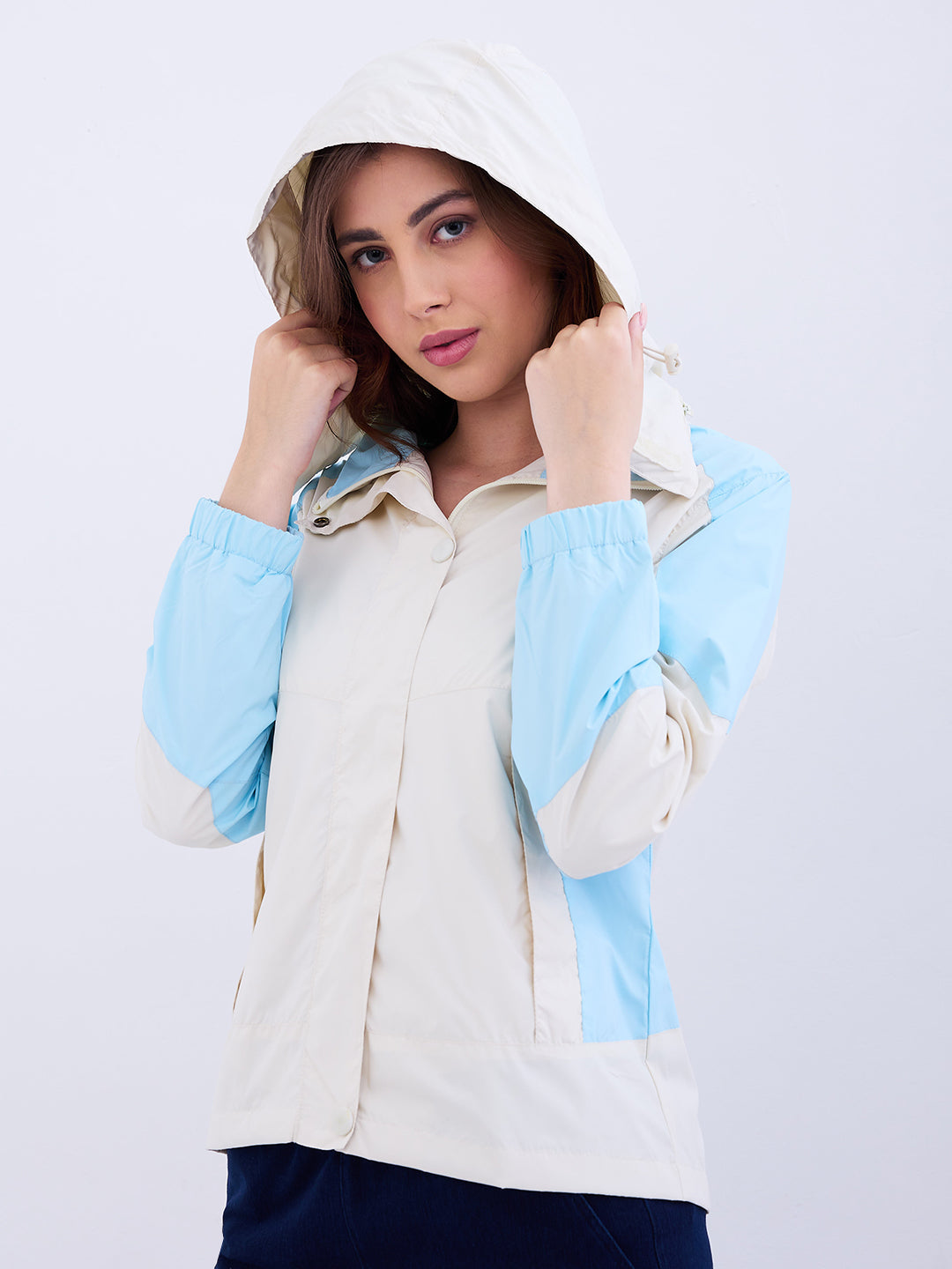 Spykar Sky Blue Regular Fit Casual Jackets For Women