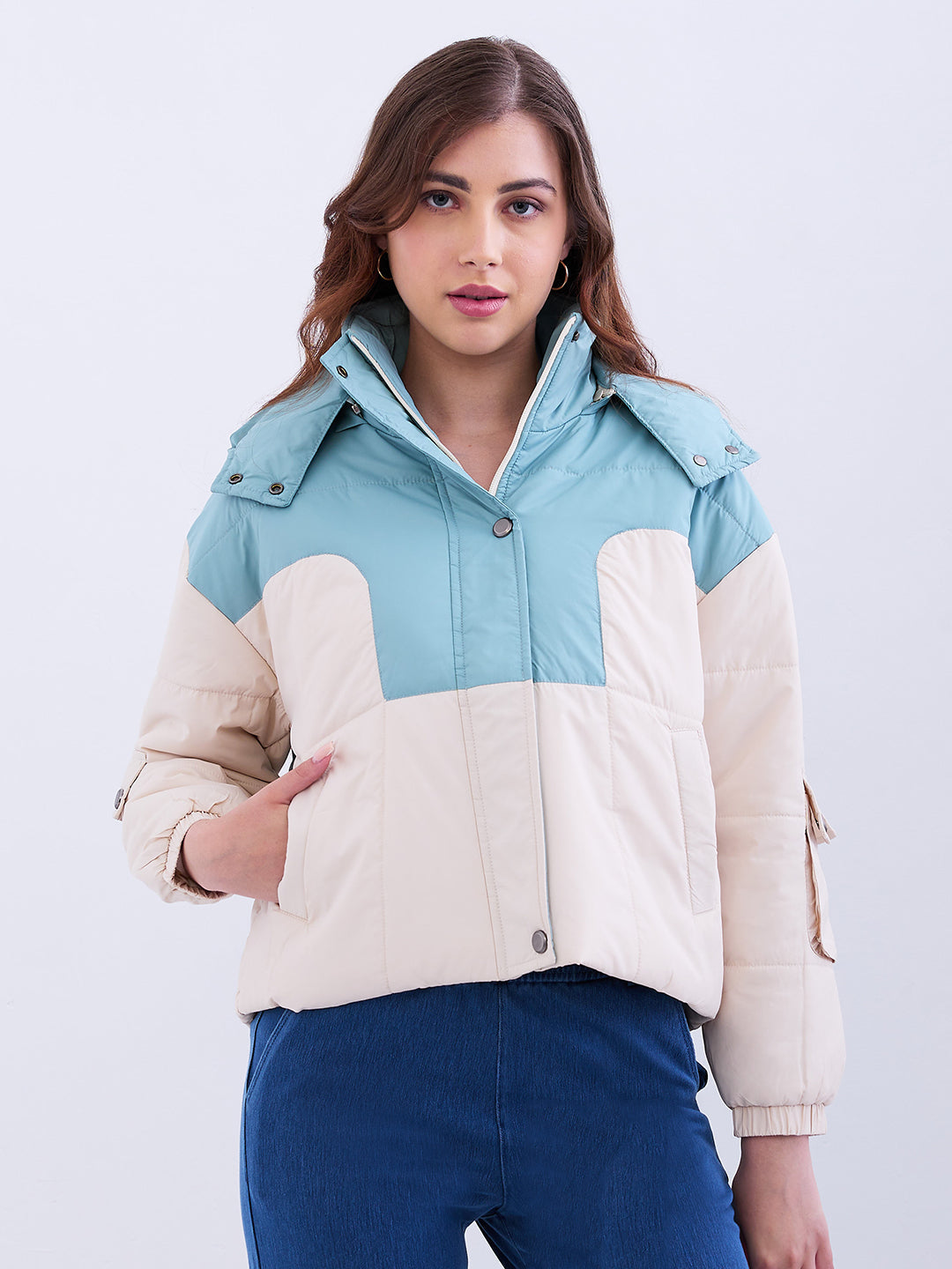 Spykar Mint Green Regular Fit Casual Jackets For Women