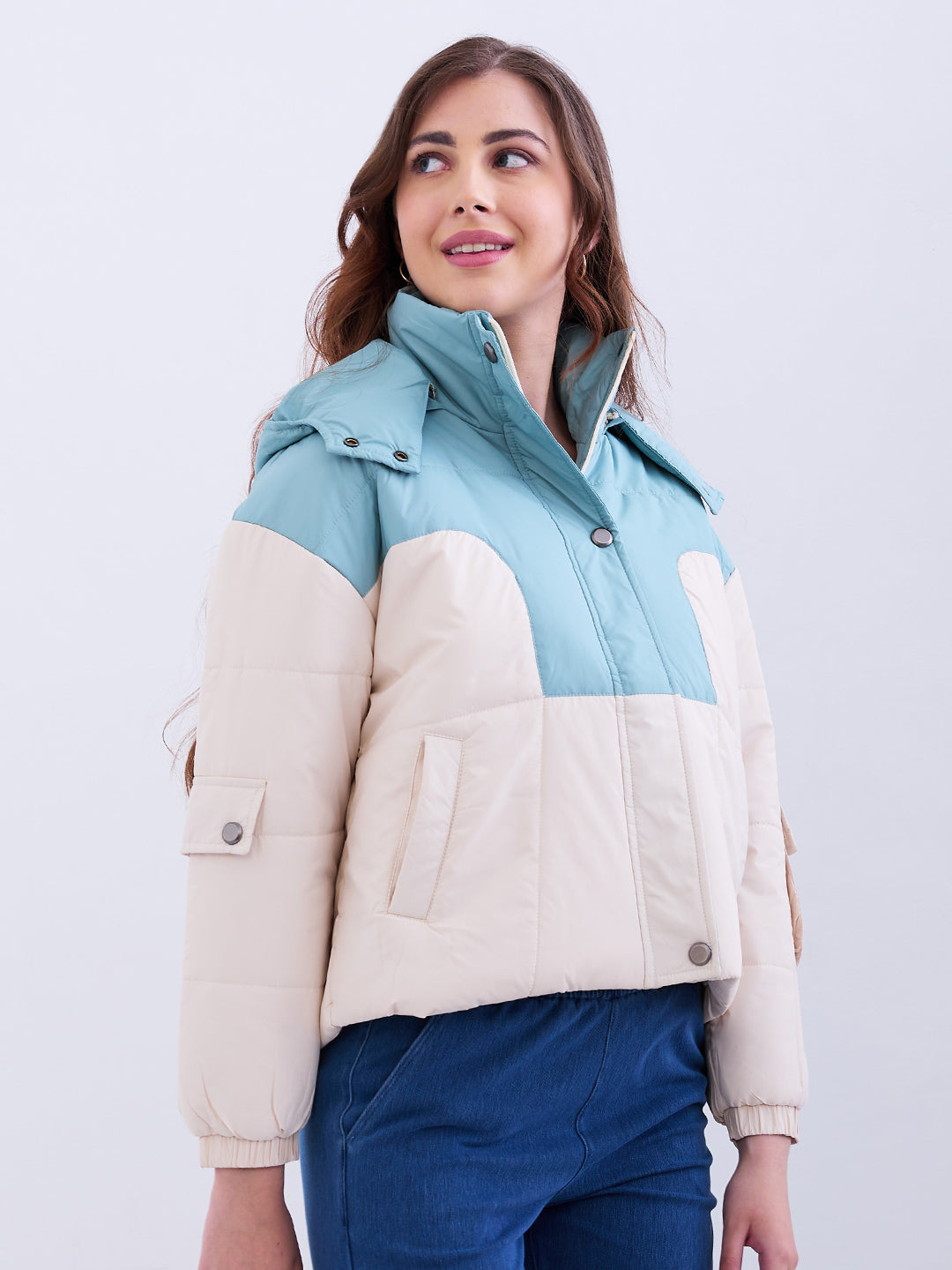 Spykar Mint Green Regular Fit Casual Jackets For Women
