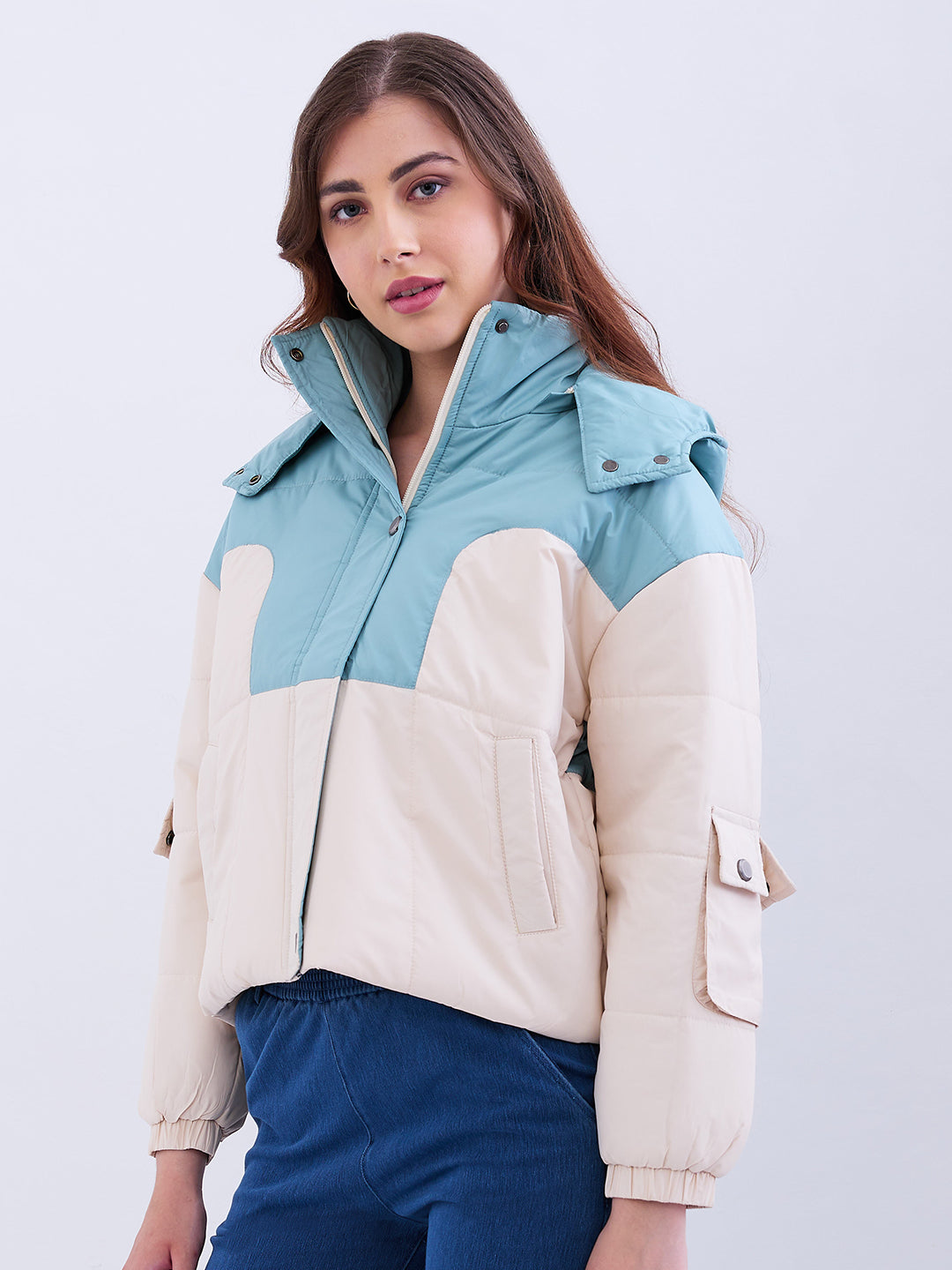 Spykar Mint Green Regular Fit Casual Jackets For Women