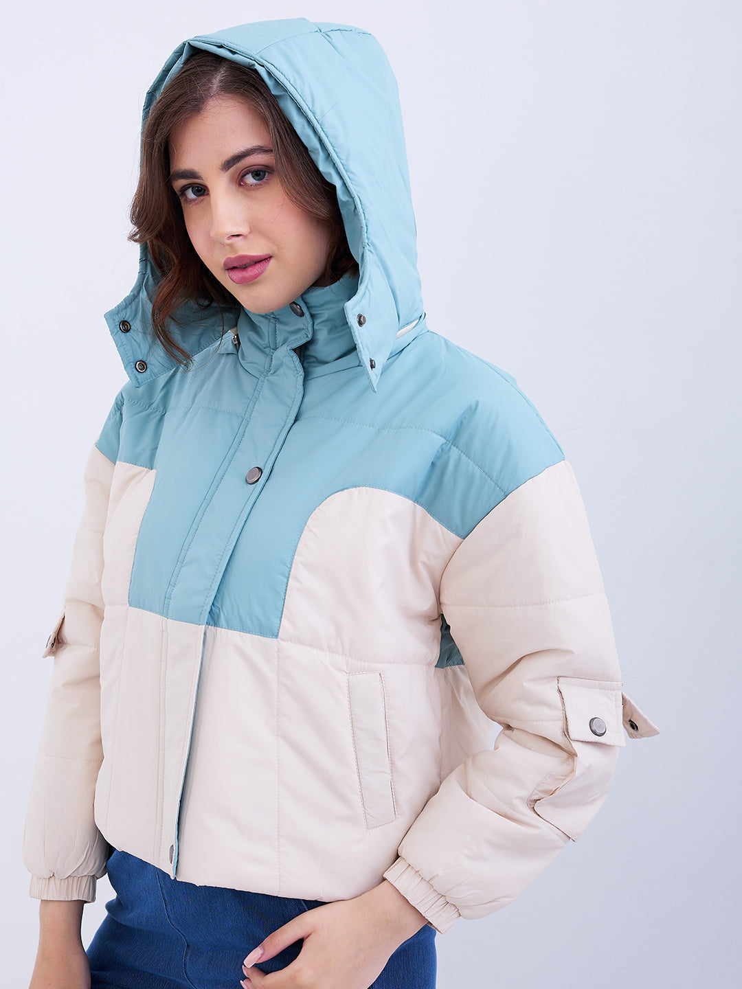 Spykar Mint Green Regular Fit Casual Jackets For Women