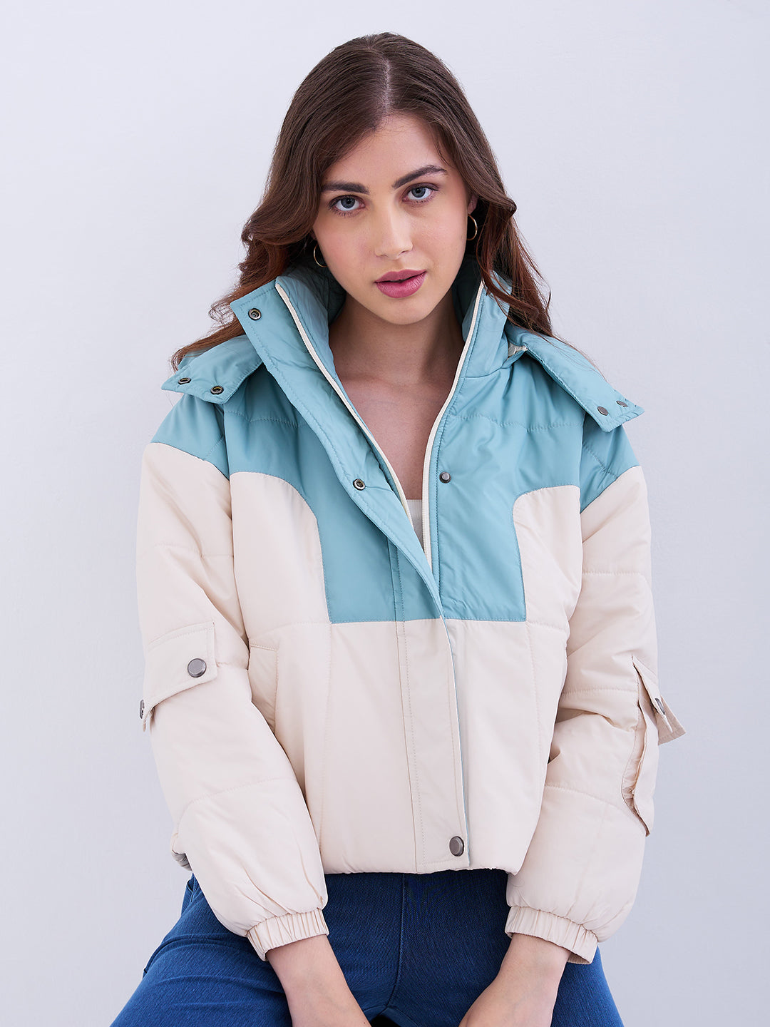 Spykar Mint Green Regular Fit Casual Jackets For Women