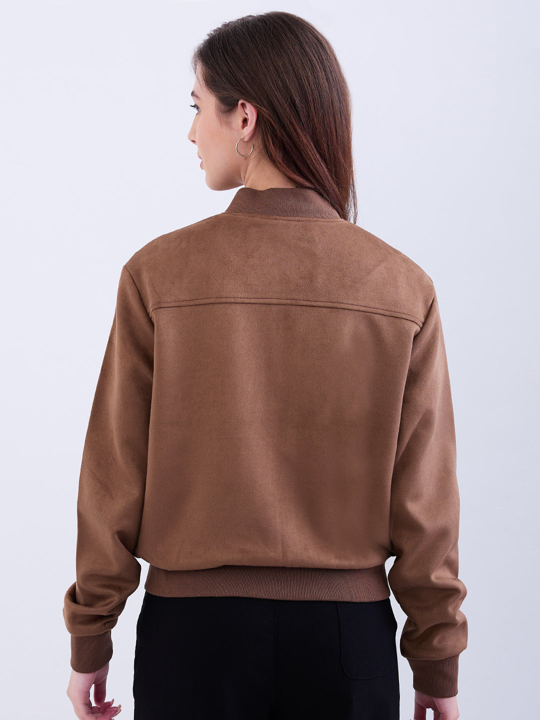 Women Jacket Brown Regular Fit