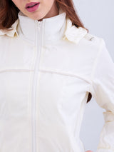 Women Jacket Off White Regular Fit