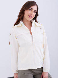 Women Jacket Off White Regular Fit