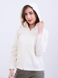 Women Jacket Off White Regular Fit