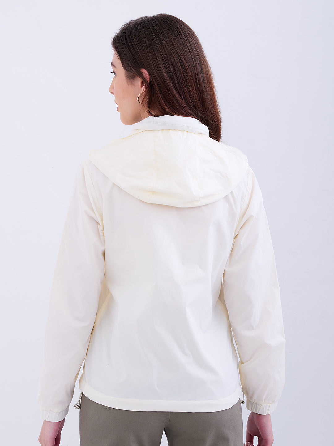 Women Jacket Off White Regular Fit