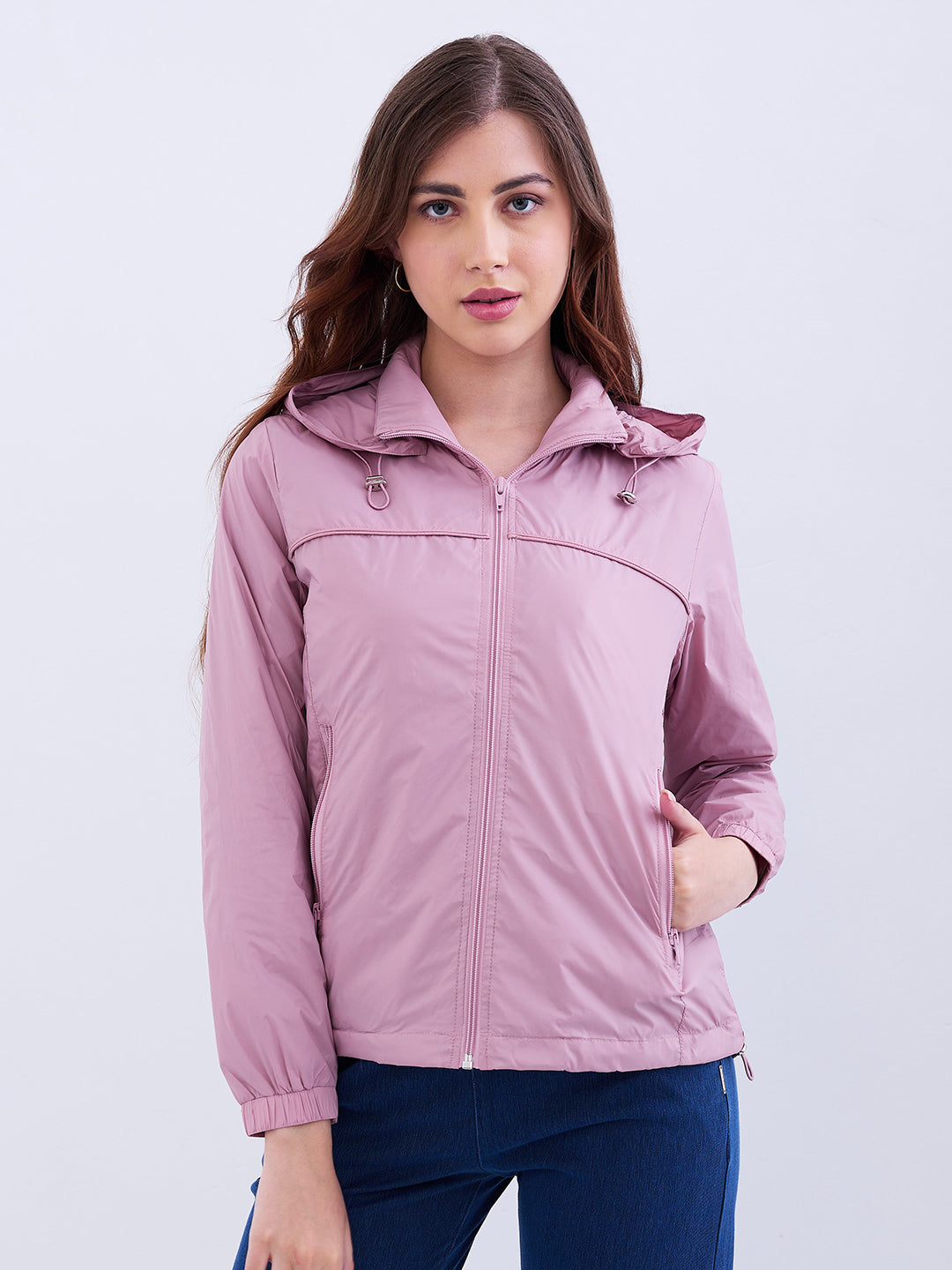 Spykar Pink Clay Regular Fit Casual Jackets For Women