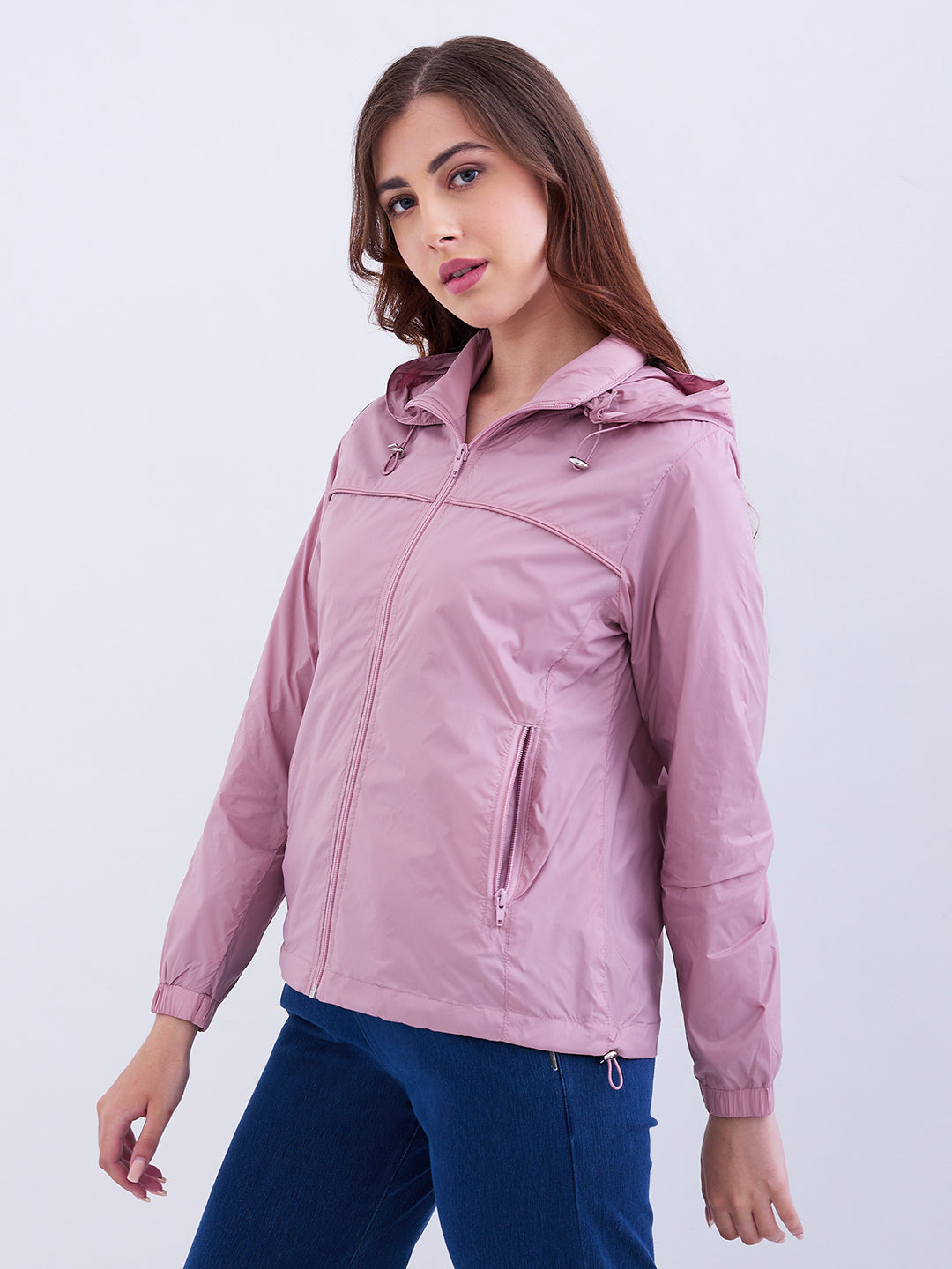Spykar Pink Clay Regular Fit Casual Jackets For Women