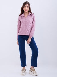 Women Jacket Pink Regular Fit