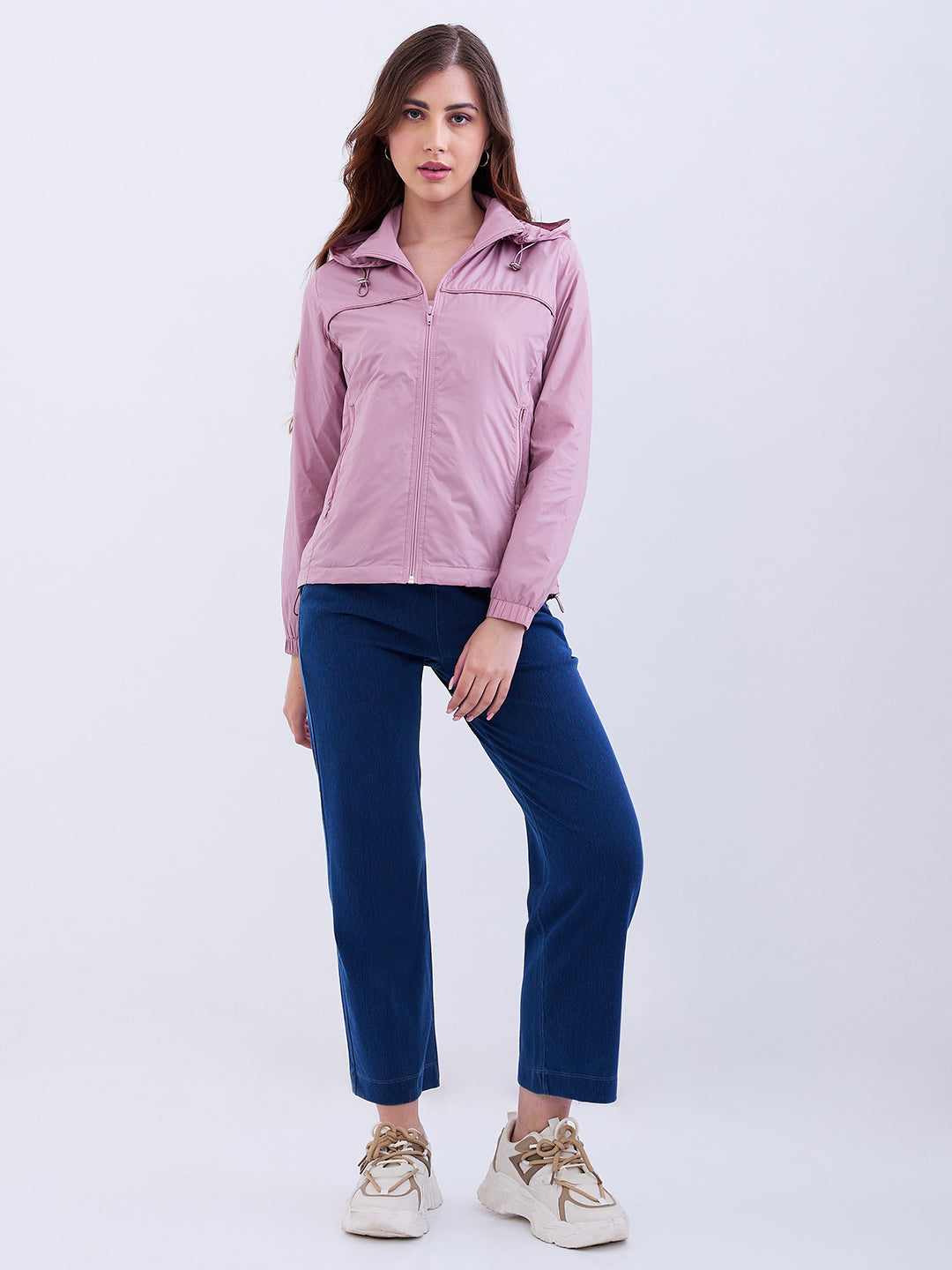Women Jacket Pink Regular Fit