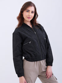 Women Jacket Black Baggy Fit