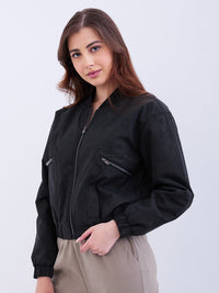 Women Jacket Black Baggy Fit