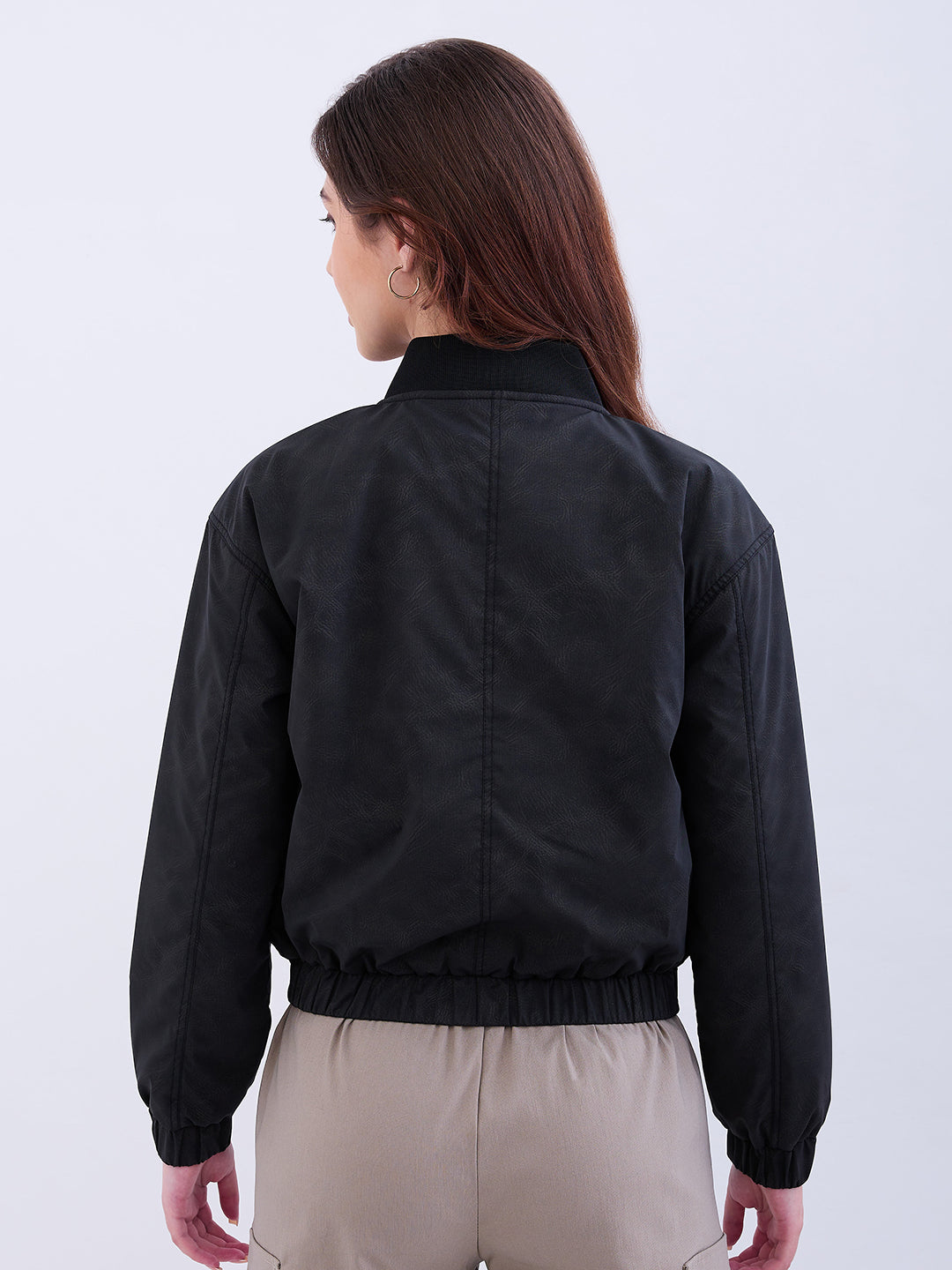 Women Jacket Black Baggy Fit