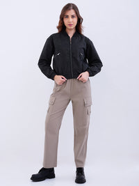Women Jacket Black Baggy Fit