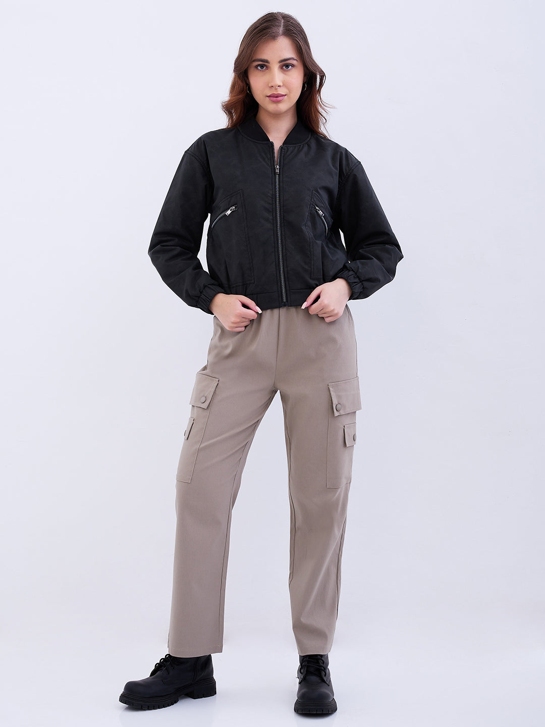 Women Jacket Black Baggy Fit
