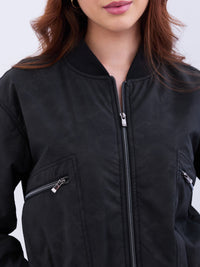 Women Jacket Black Baggy Fit