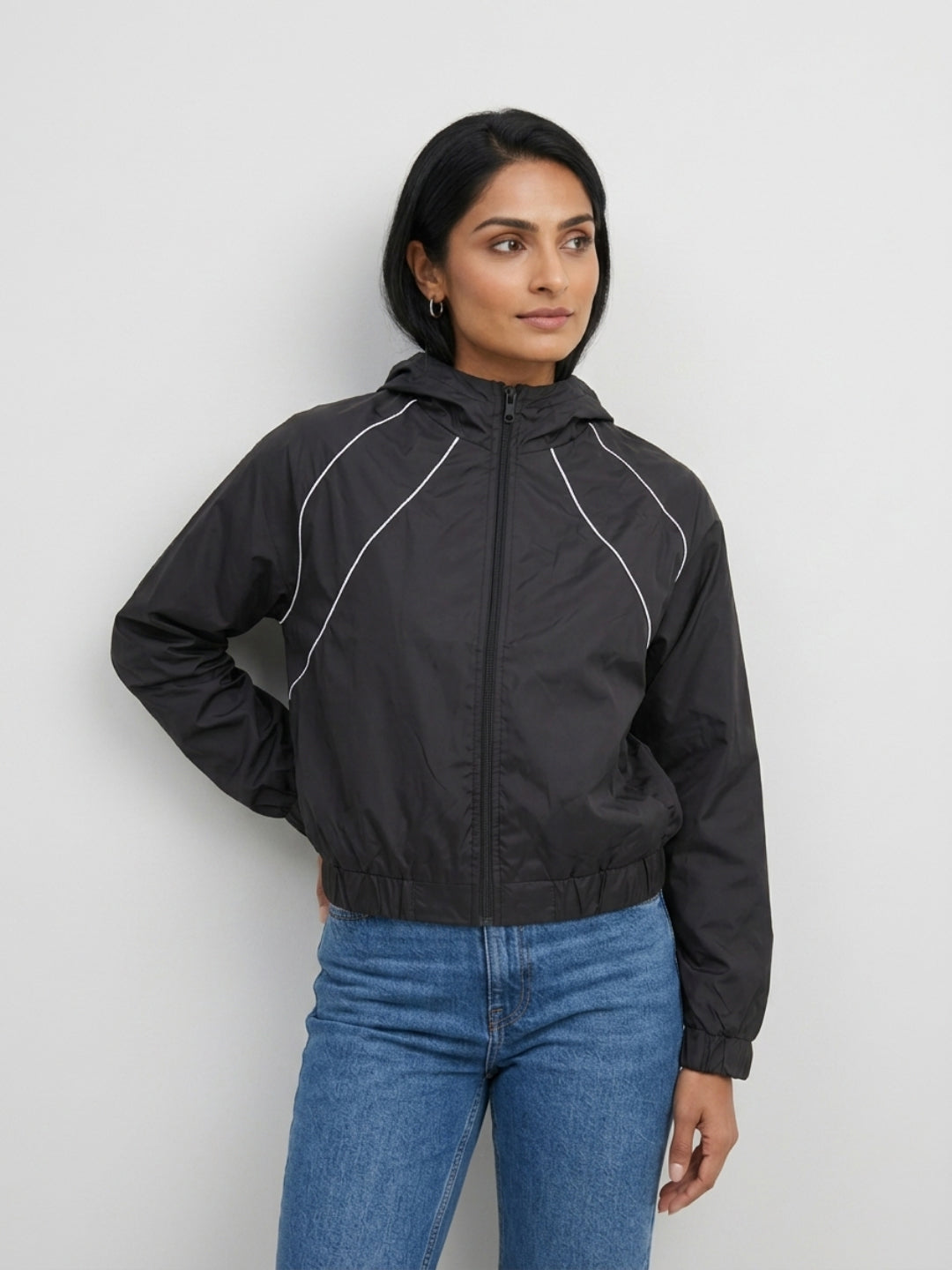 Women Jacket Black Relaxed Fit